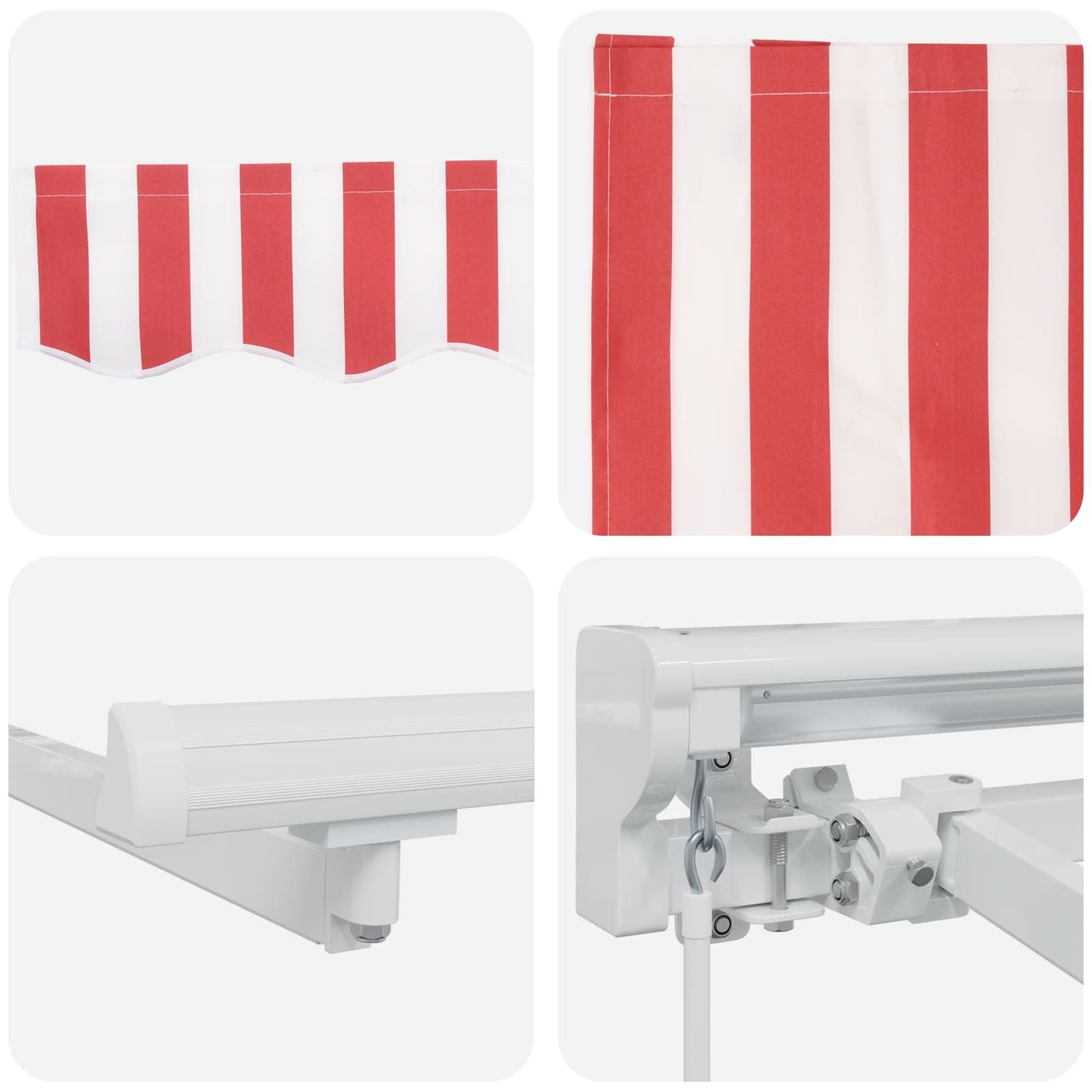 Red and White 4 x 3.5 m Polyester with PU coating