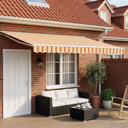 Manual Awning Frame with LEDs 4.5 x 3.5 m