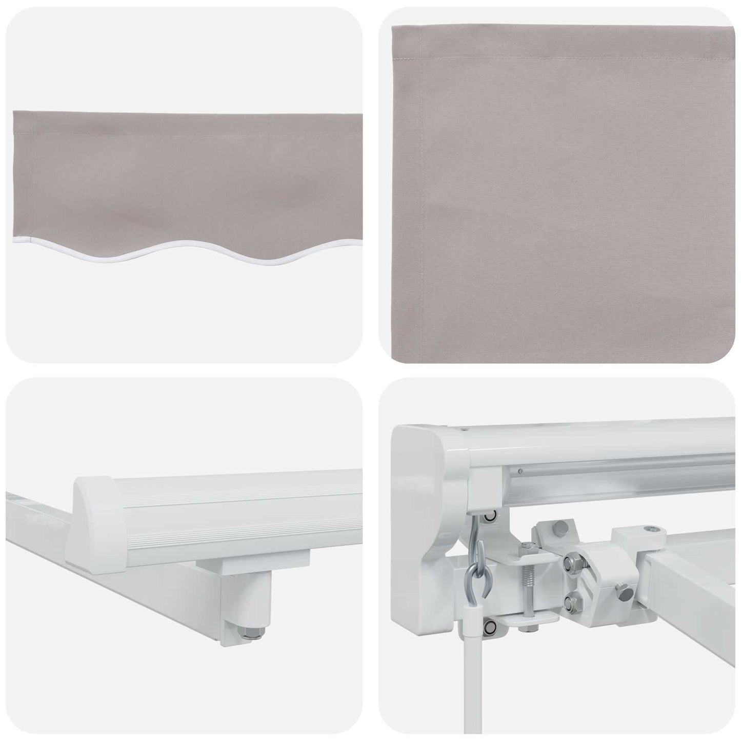 Light Grey and White 4.5 x 3.5 m Polyester with PU coating