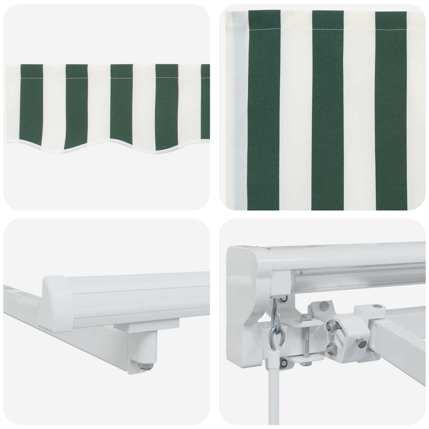 Green and White 4.5 x 3.5 m Polyester with PU coating