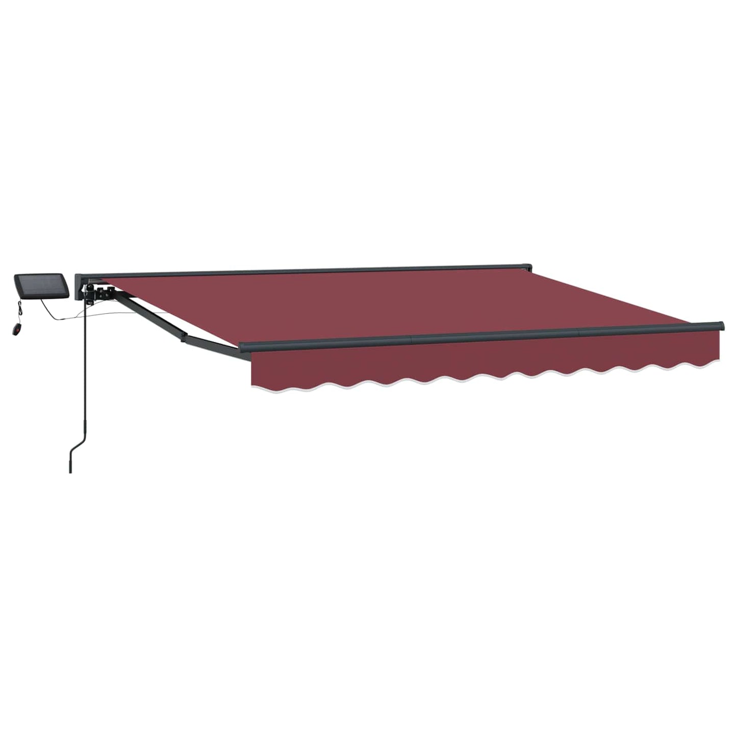 Manual Awning Frame with LEDs Burgundy and Anthracite 2.5 x 2 m