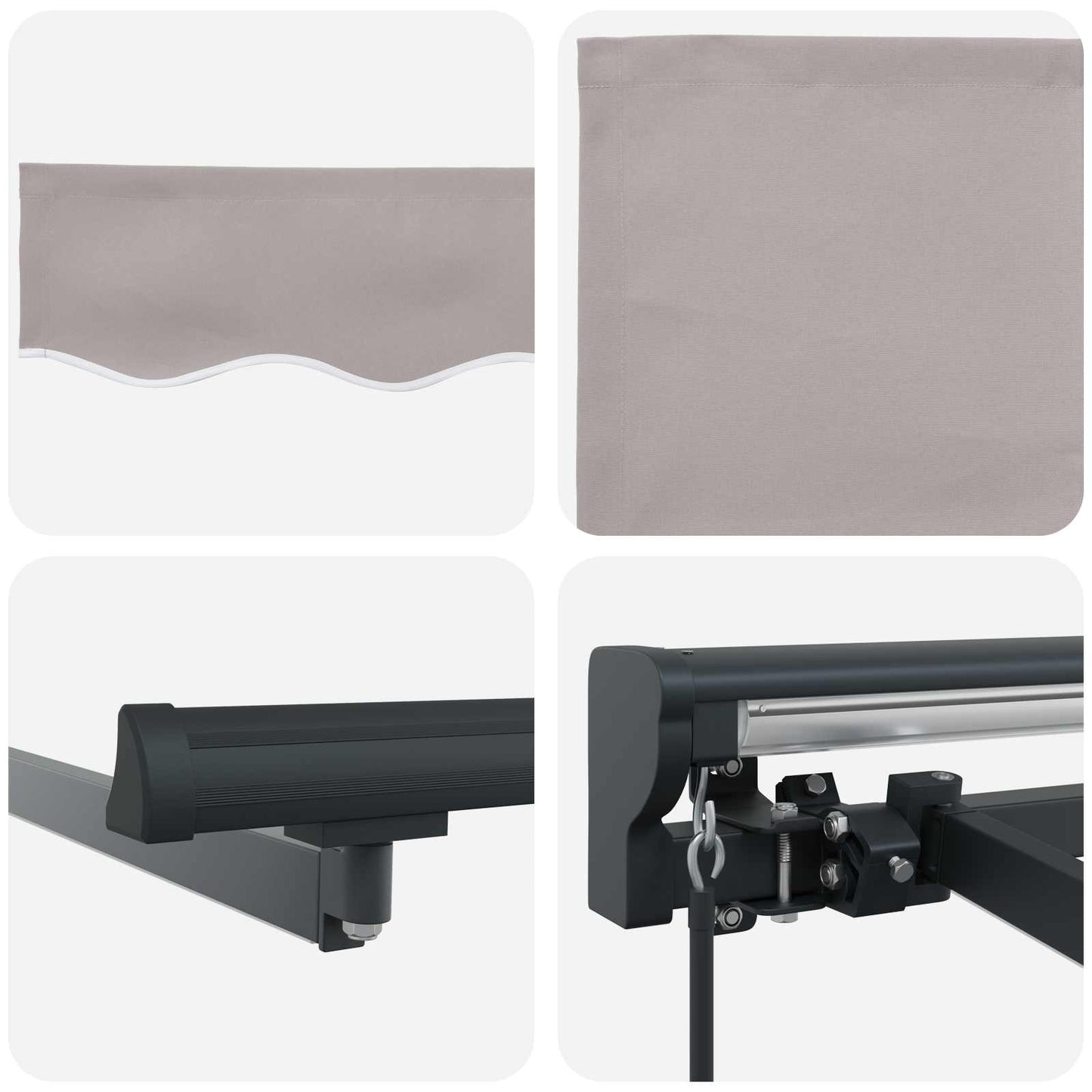 Light Grey and Anthracite 2.5 x 2 m Polyester with PU coating