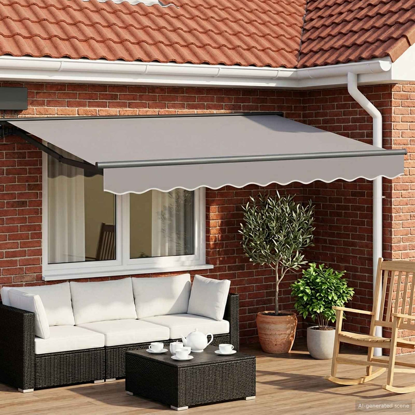Light Grey and Anthracite 2.5 x 2 m Polyester with PU coating