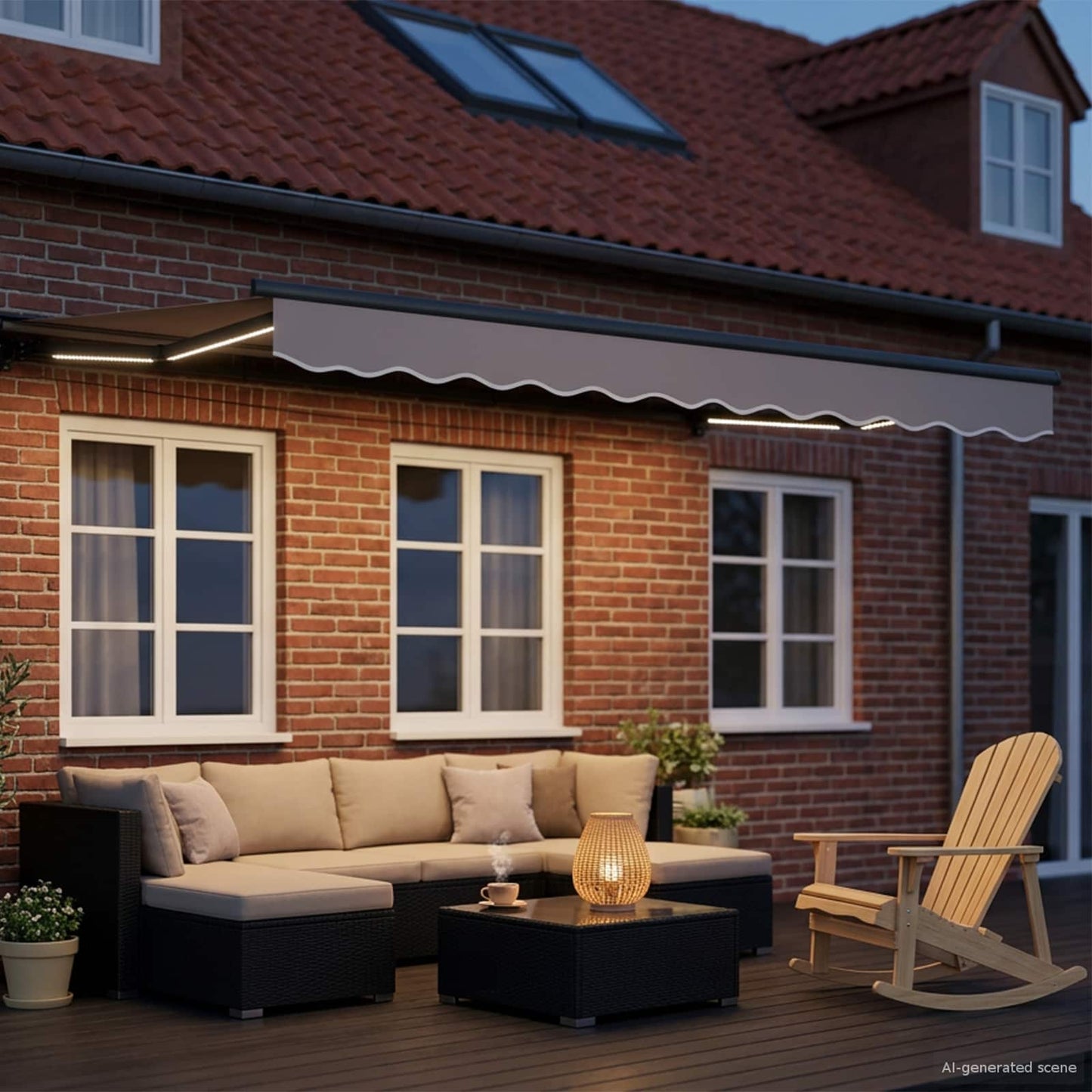 Light Grey and Anthracite 2.5 x 2 m Polyester with PU coating