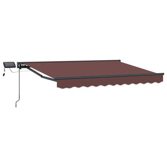 Manual Awning Frame with LEDs Brown and Anthracite 3.5 x 2 m
