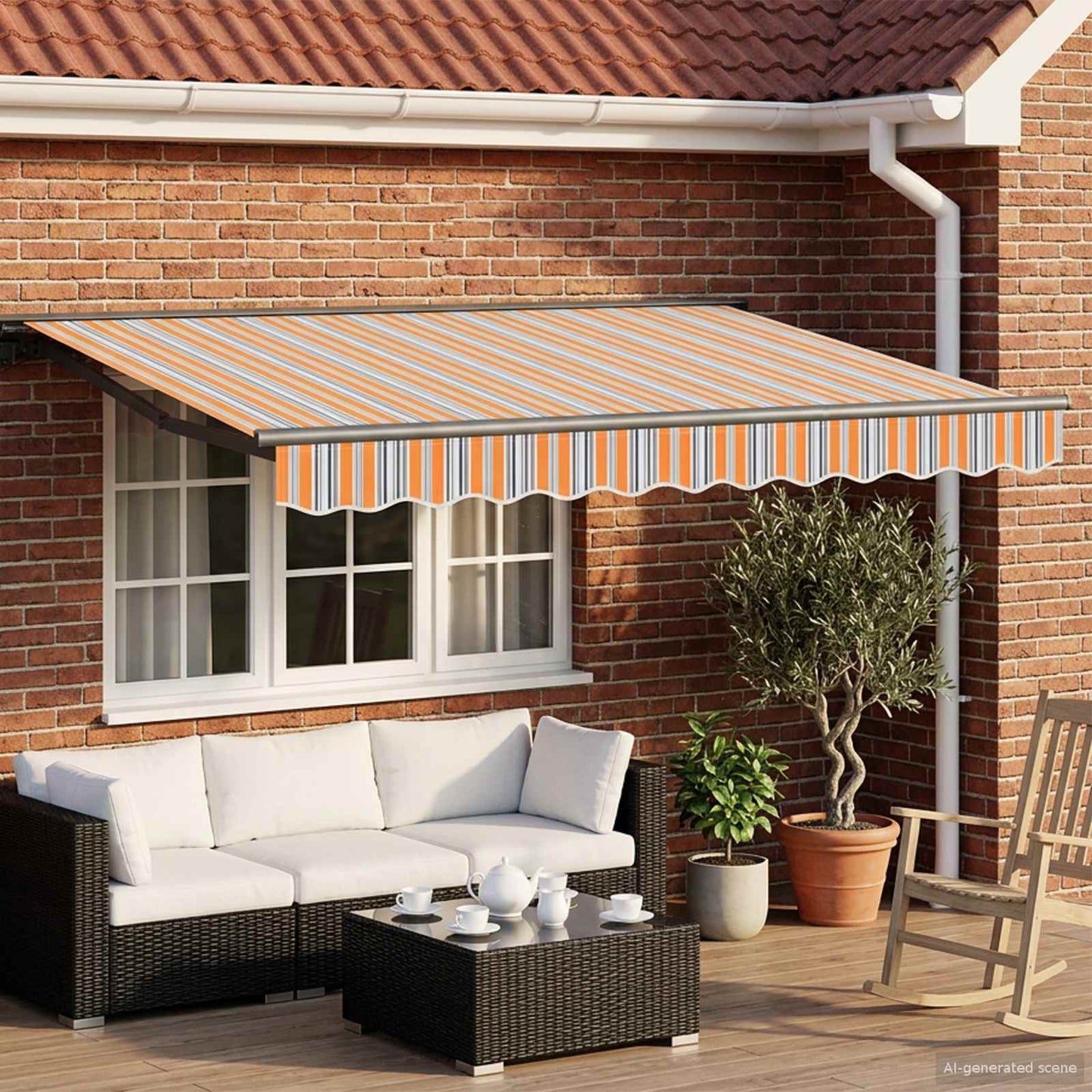 Manual Awning Frame with LEDs 3 x 2.5 m