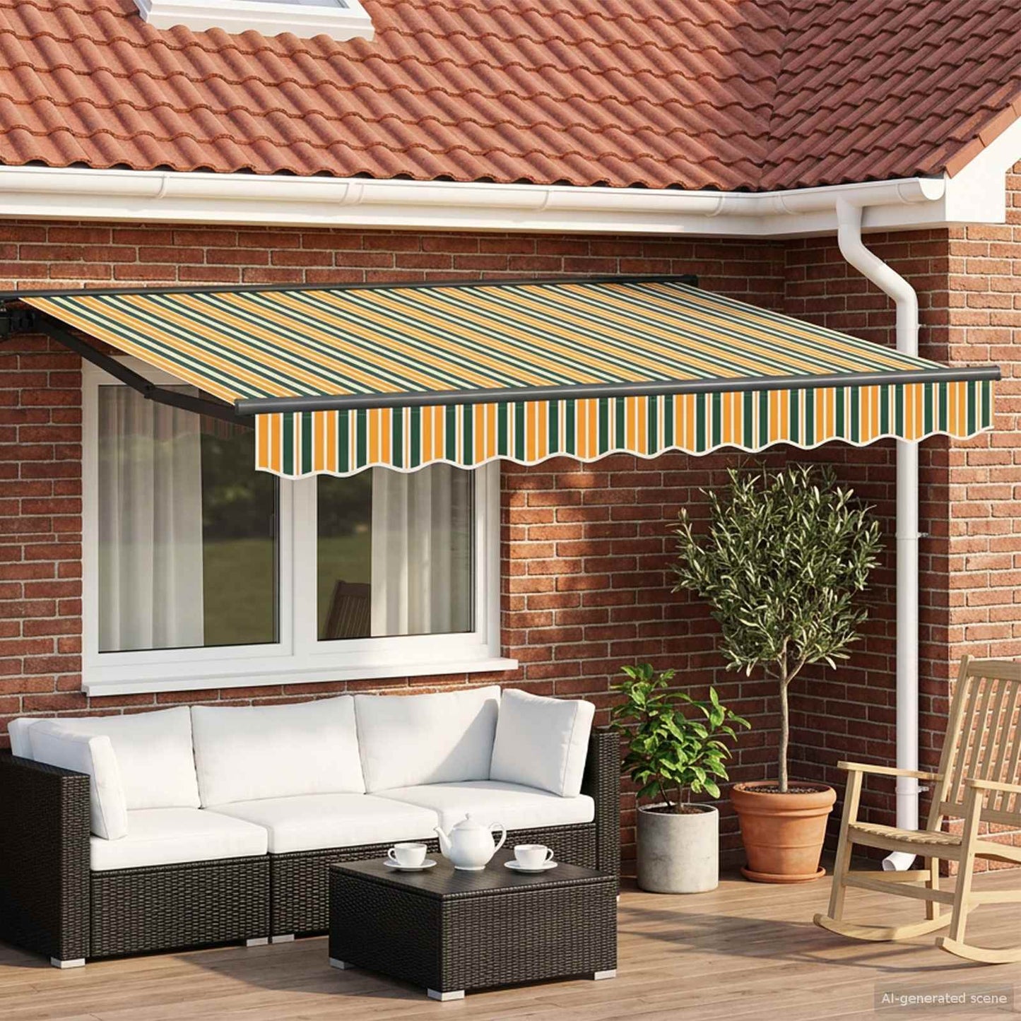 Green, Yellow and Anthracite 3 x 2.5 m