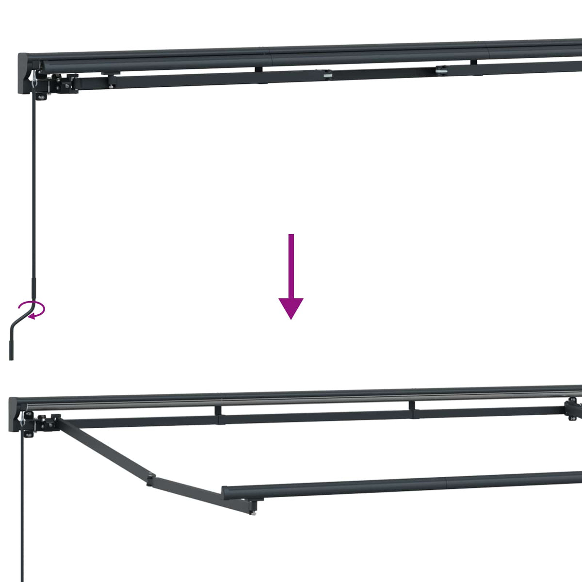 Manual Awning Frame with LEDs 3.5 x 2.5 m