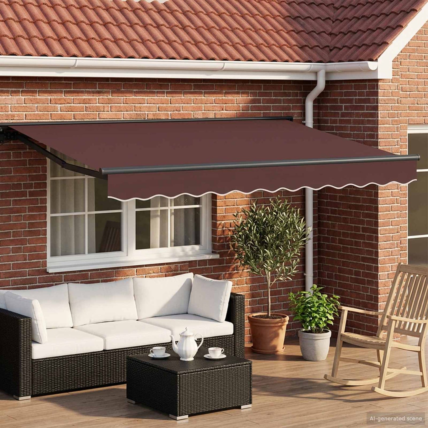 Brown and Anthracite 3.5 x 2.5 m Polyester with PU coating