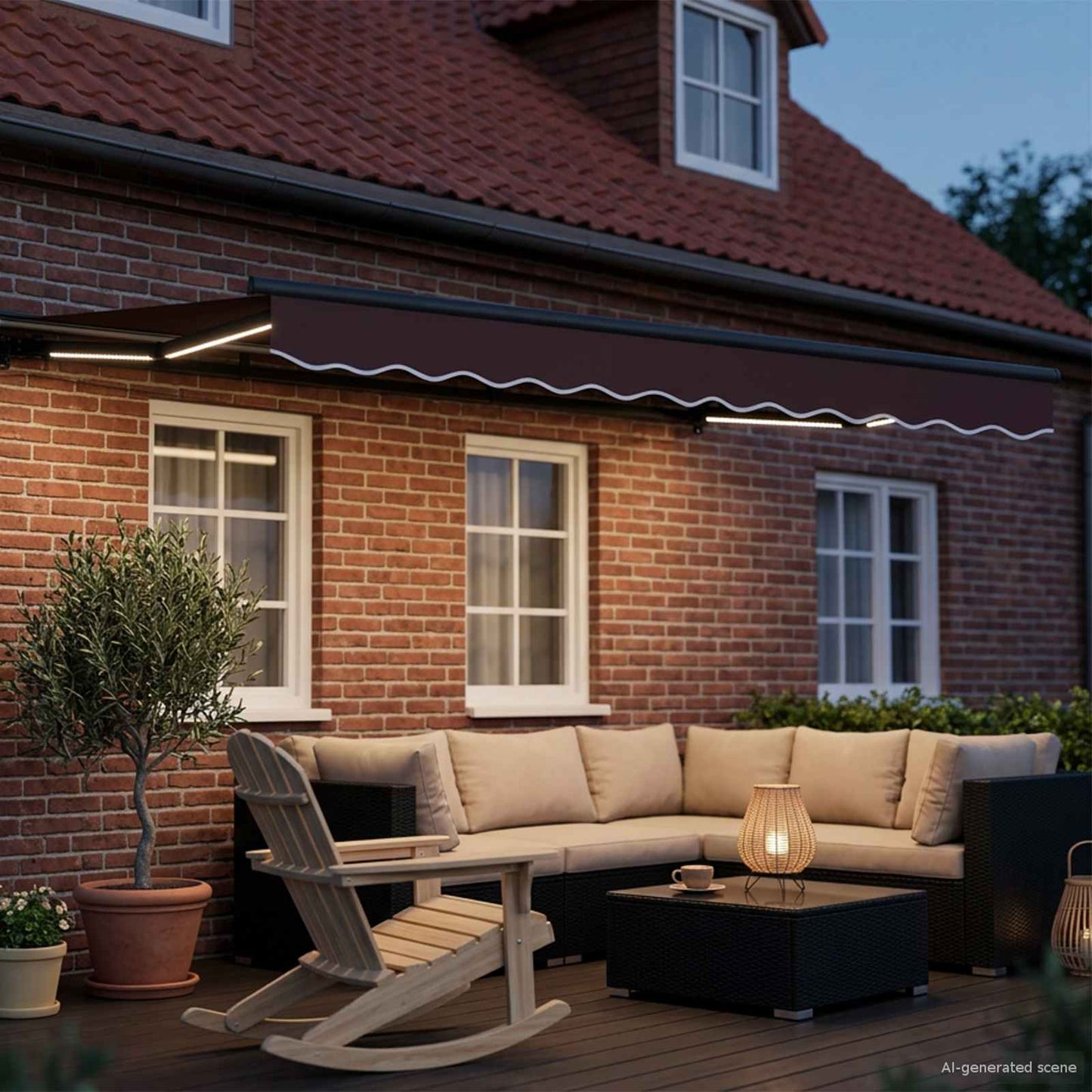 Brown and Anthracite 3.5 x 2.5 m Polyester with PU coating