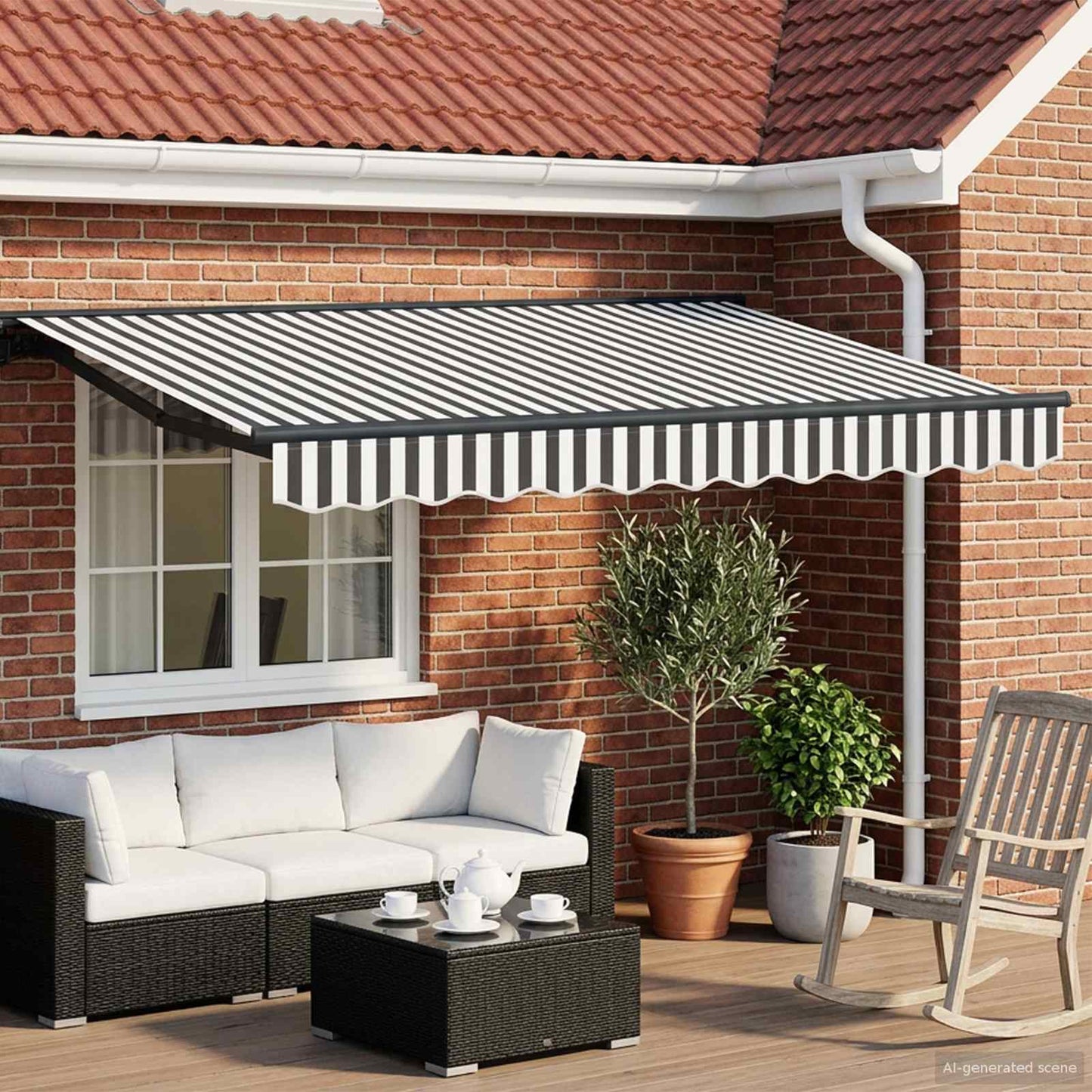 Anthracite and White 3.5 x 2.5 m Polyester with PU coating