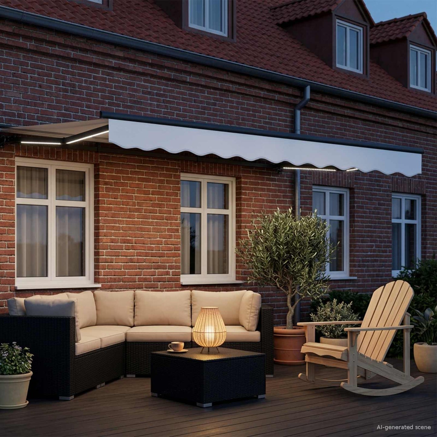 White and Anthracite 3.5 x 2.5 m Polyester with PU coating