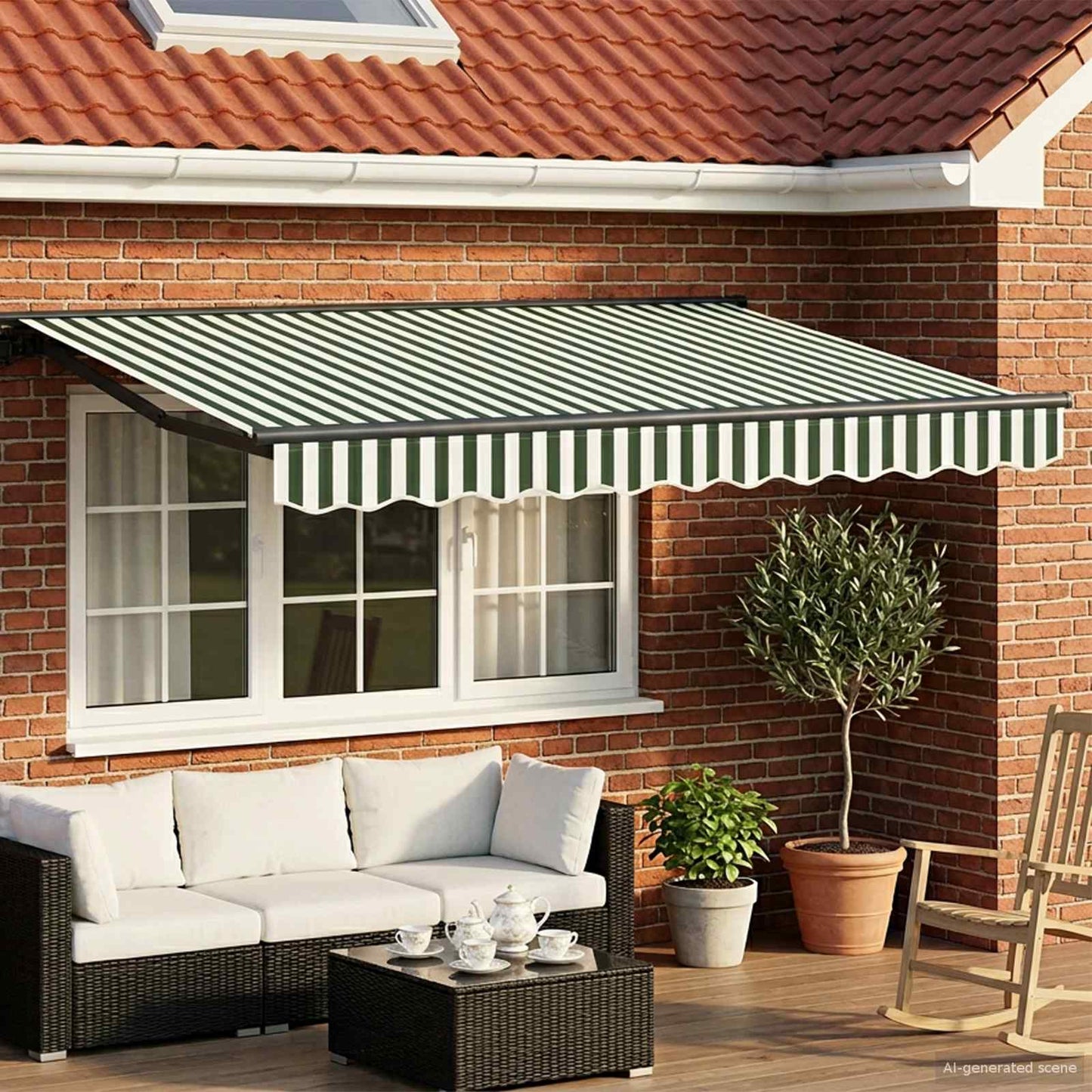 Green, White and Anthracite 3.5 x 2.5 m