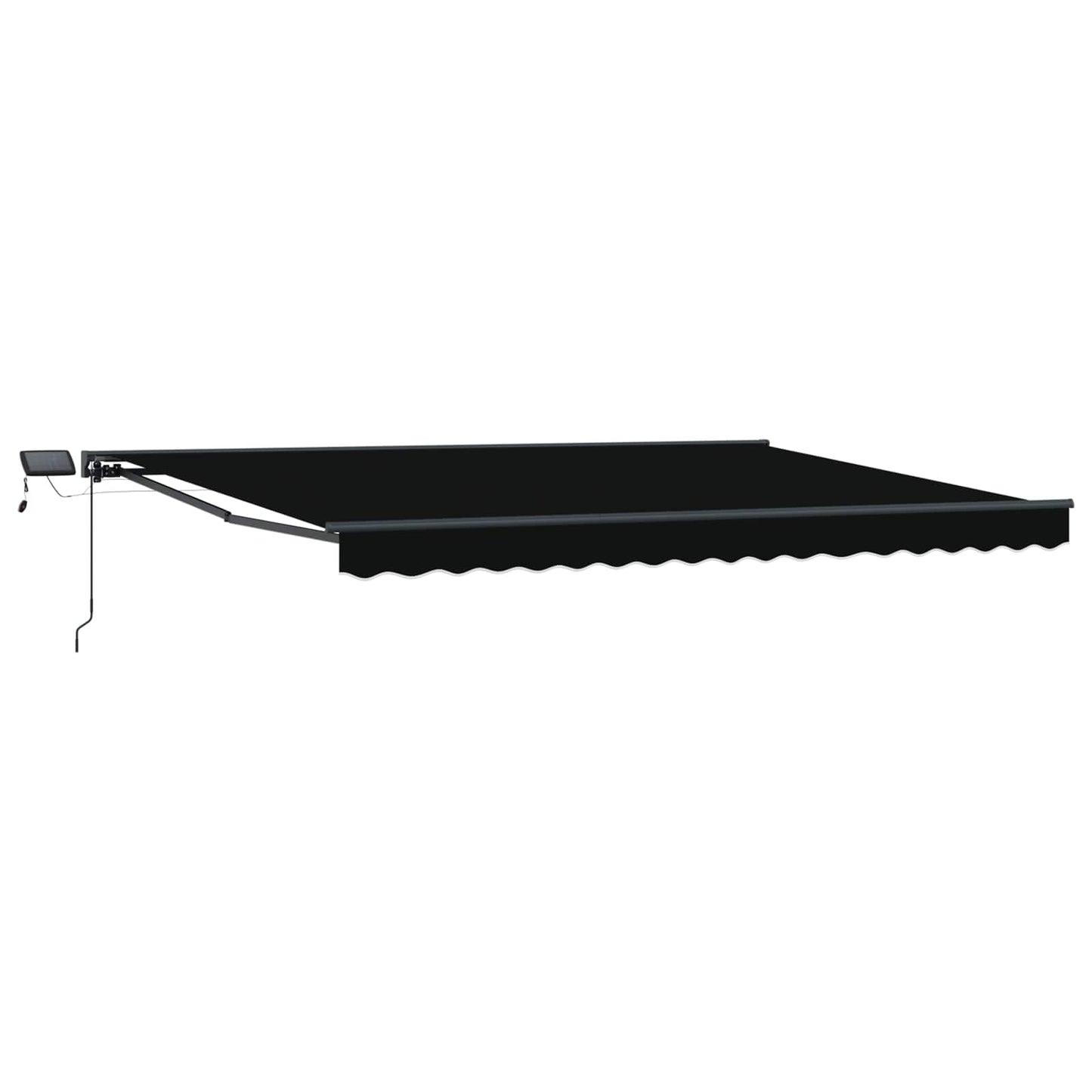 Manual Awning Frame with LEDs Black and Anthracite 4 x 3 m