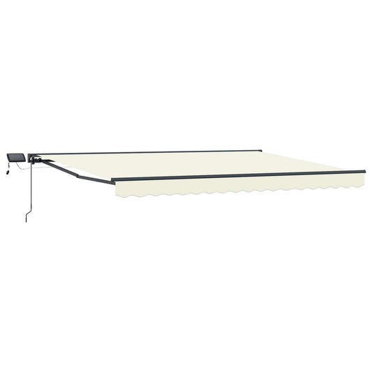 Manual Awning Frame with LEDs Cream and Anthracite 4 x 3.5 m