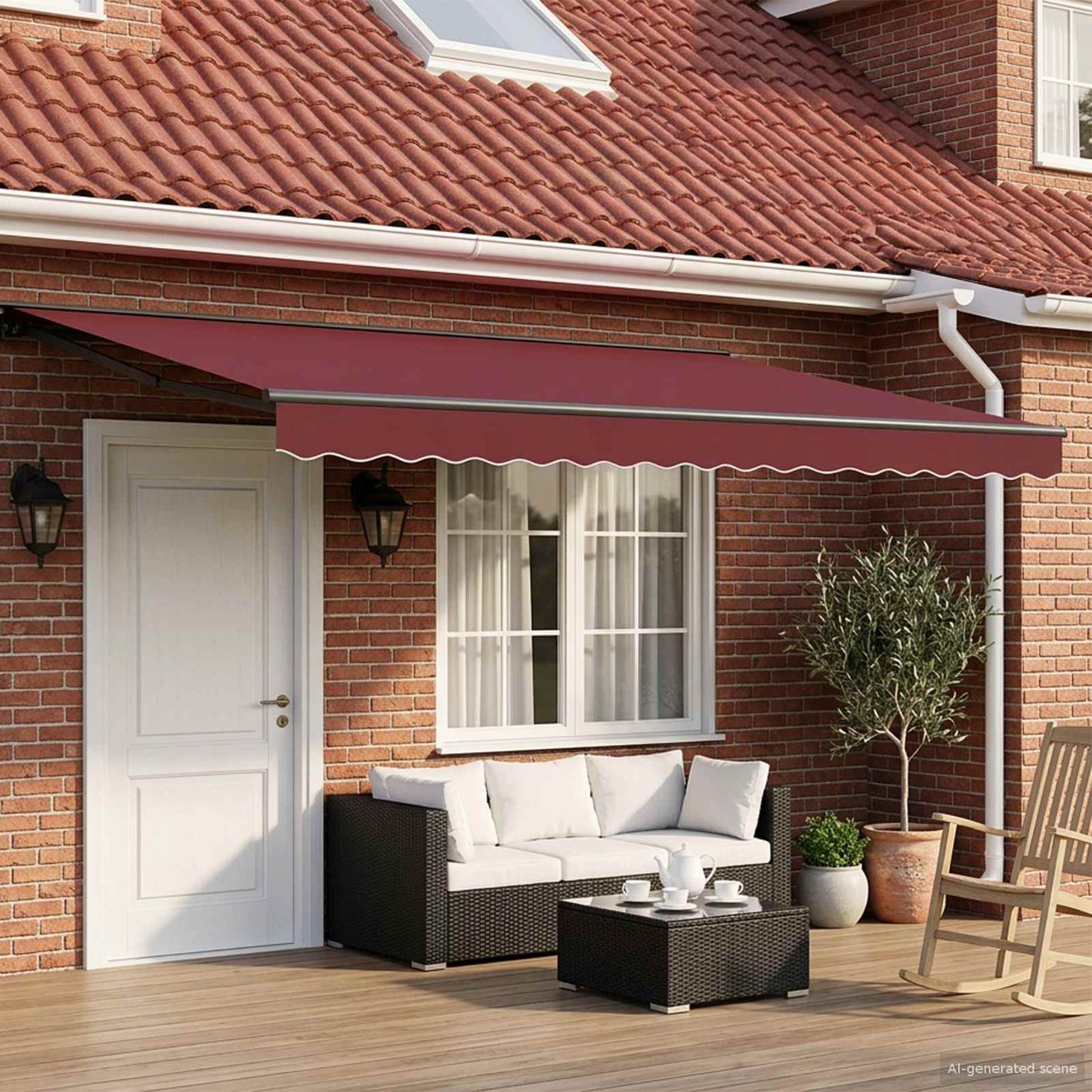 Burgundy and Anthracite 4.5 x 3 m Polyester with PU coating