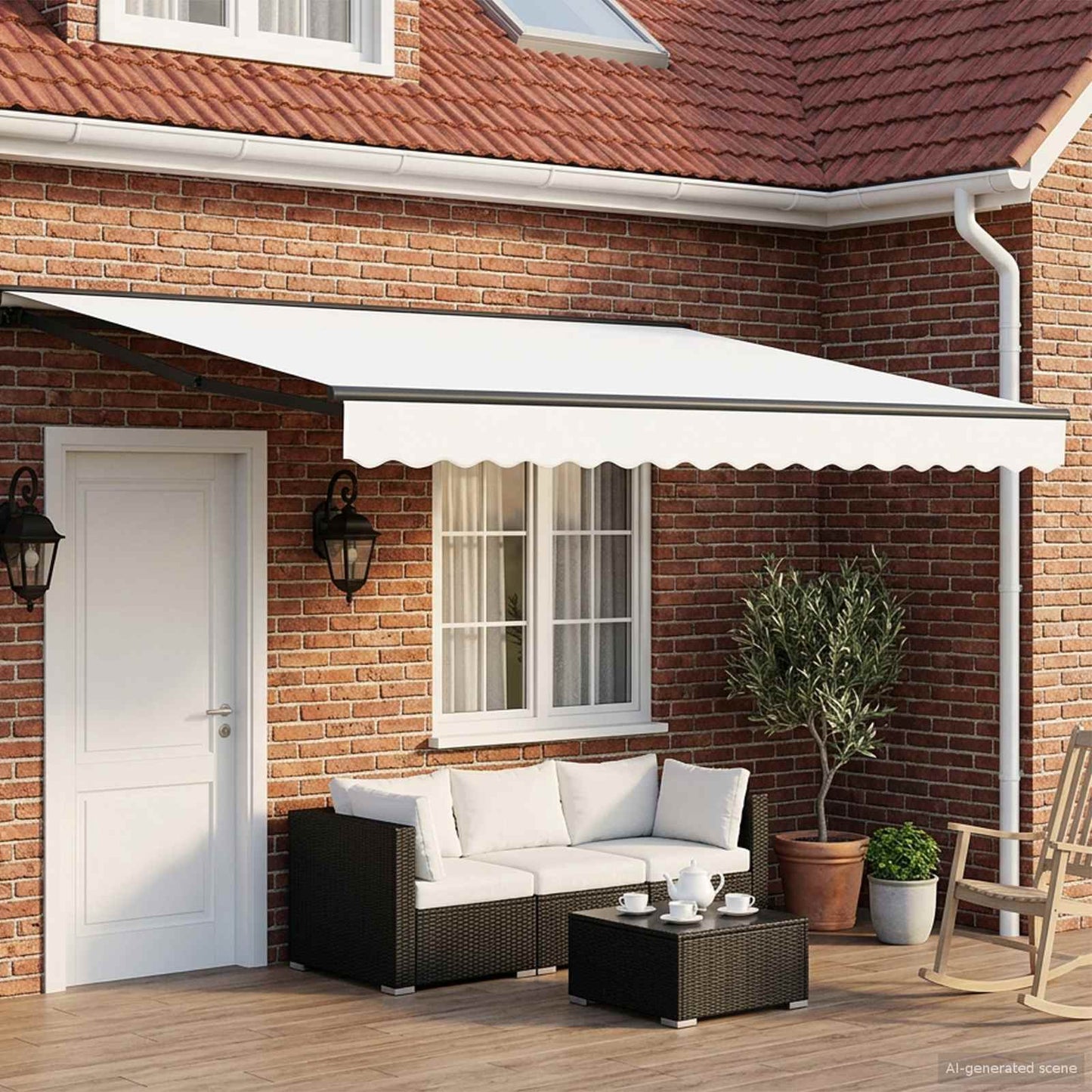 White and Anthracite 4.5 x 3.5 m Polyester with PU coating