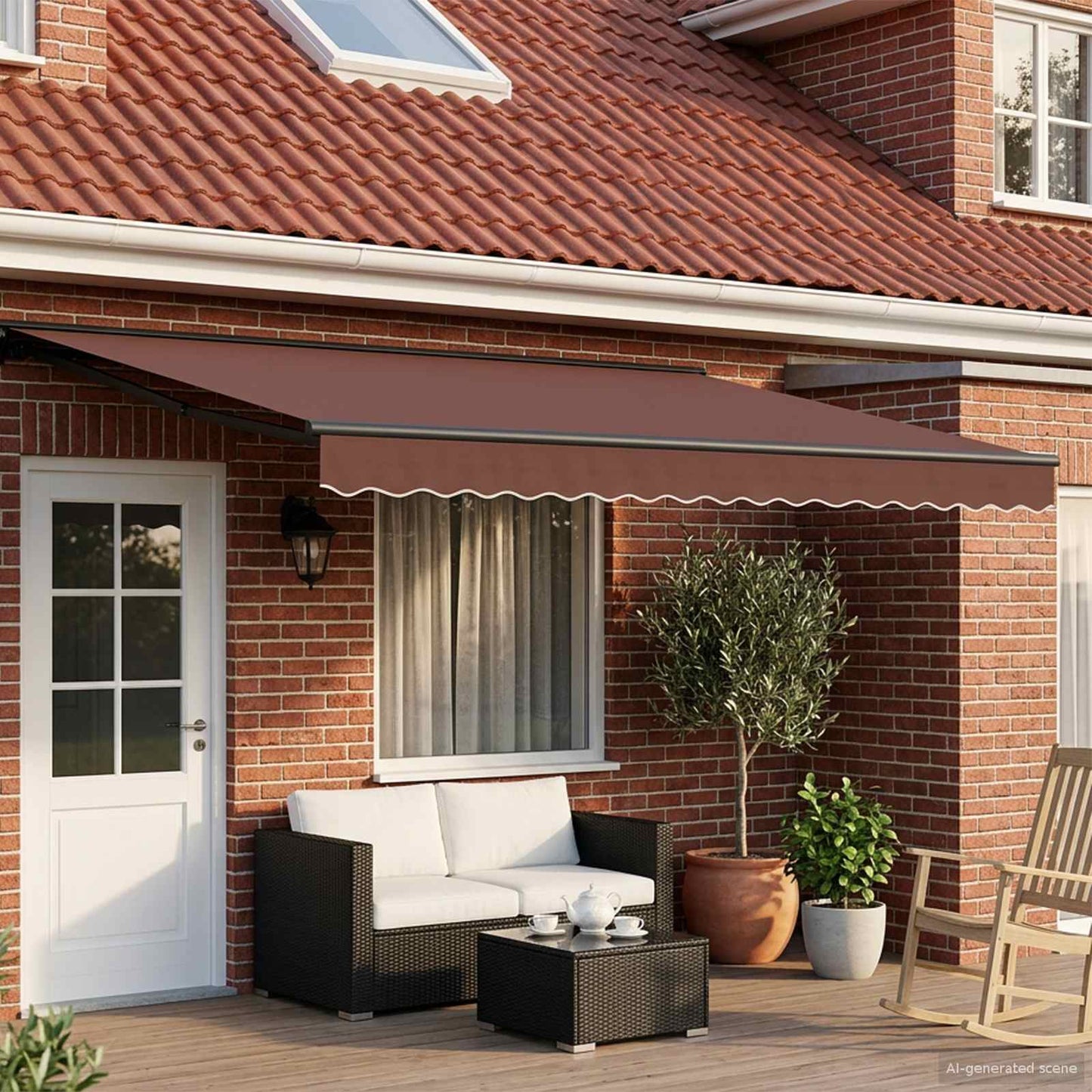 Brown and Anthracite 5 x 3 m Polyester with PU coating