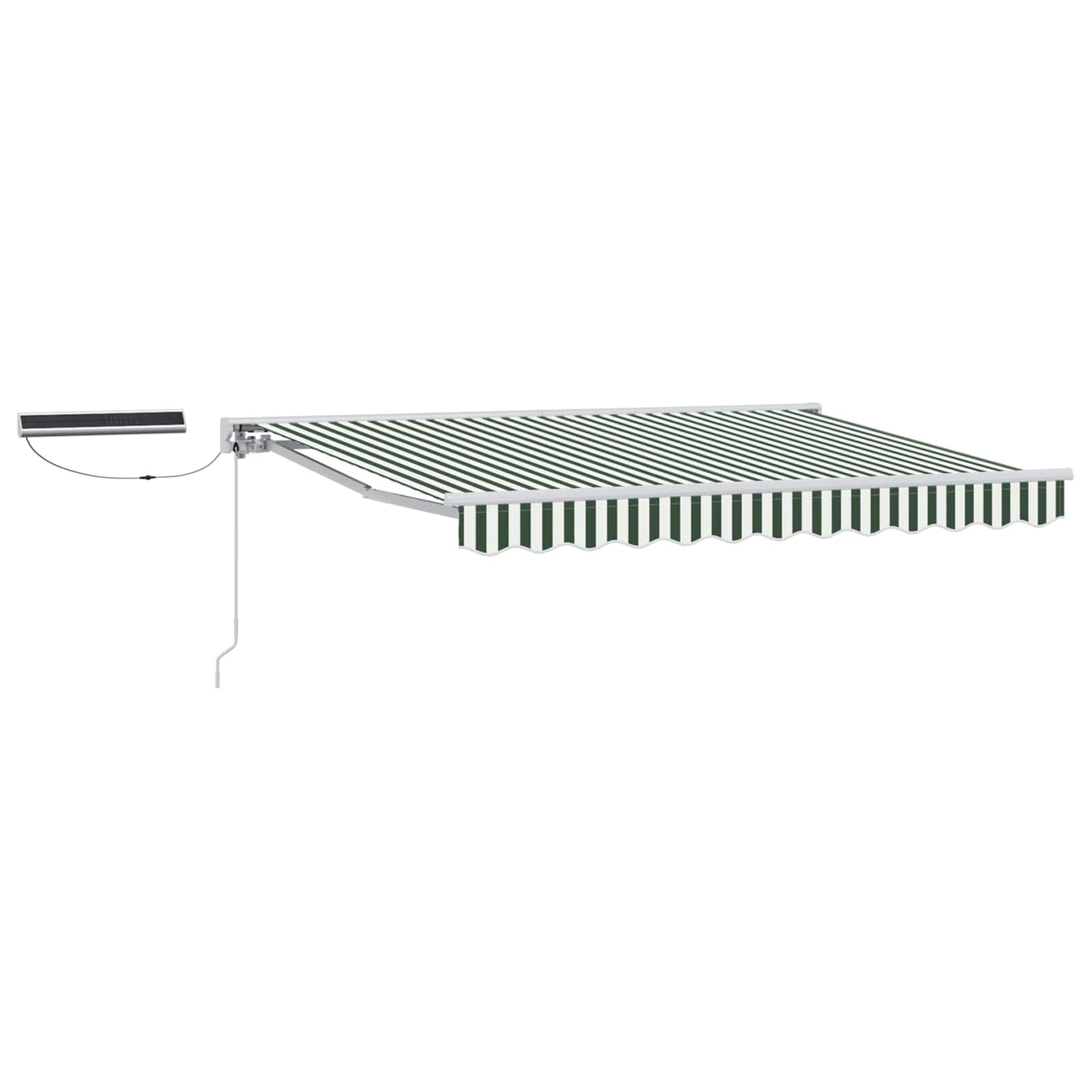 Electric Retractable Awning Green and White 2.5 x 2 m