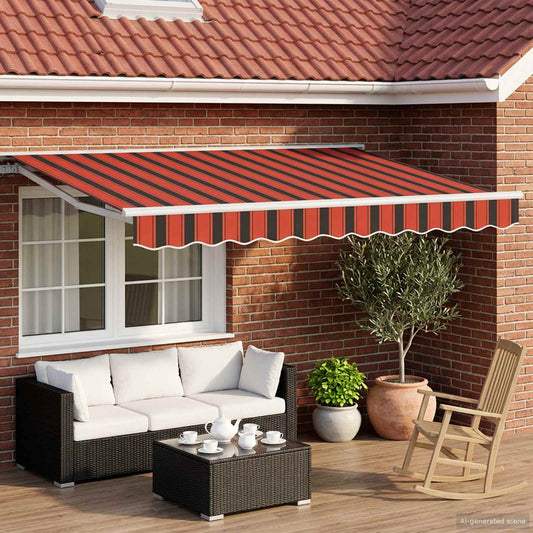 Electric Retractable Awning Orange, Black and White 3 x 2 m