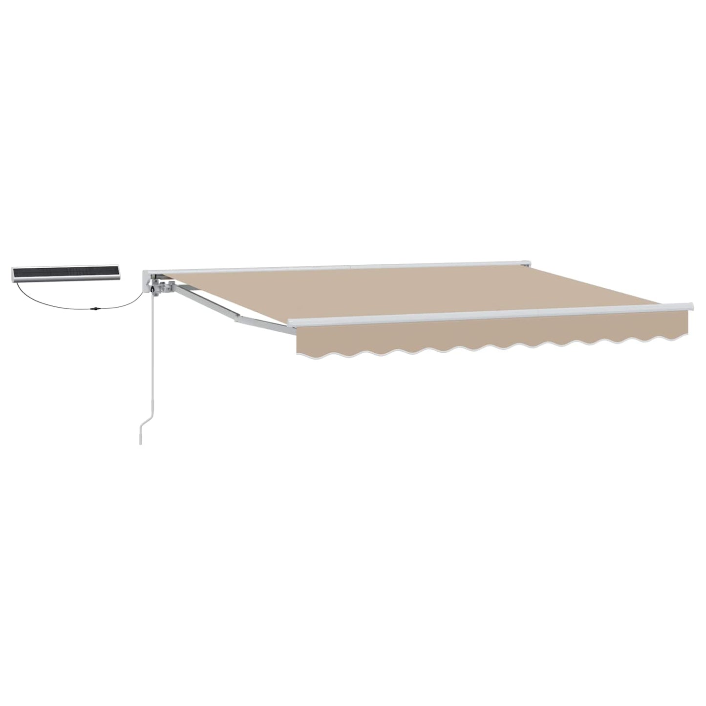 Electric Retractable Awning Beige and White 3.5 x 2 m