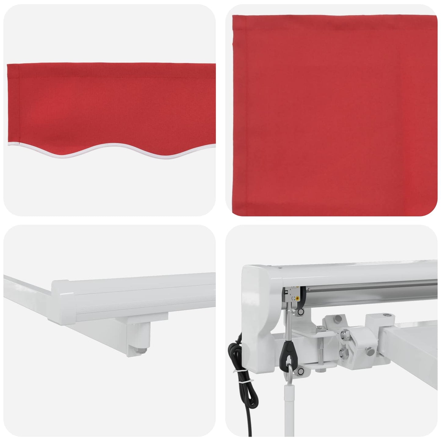 Electric Retractable Awning Red and White 3 x 2.5 m