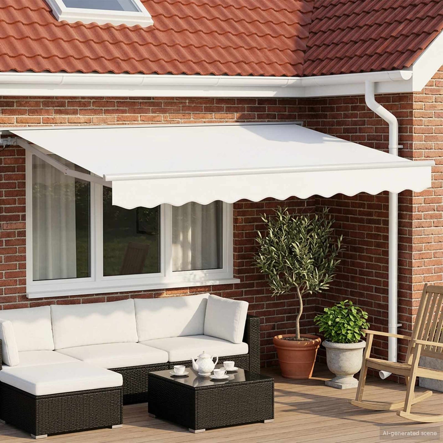 Electric Retractable Awning White 3.5 x 2.5 m