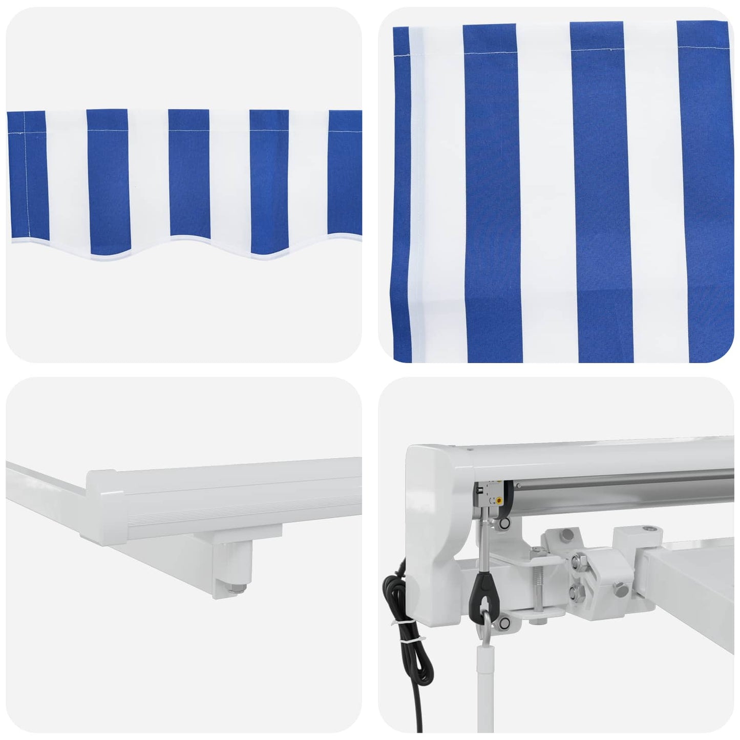 Electric Retractable Awning Blue and White 4 x 3 m
