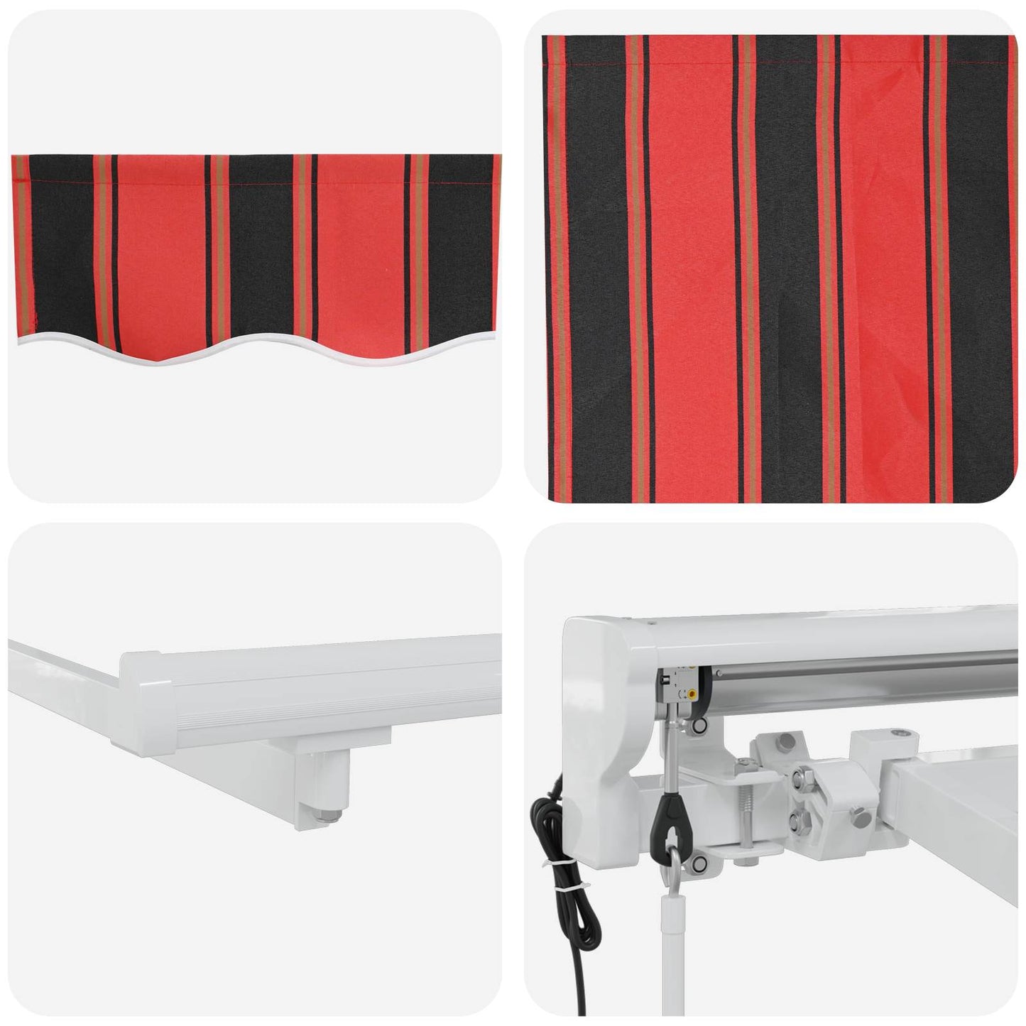 Electric Retractable Awning Orange, Black and White 4 x 3 m