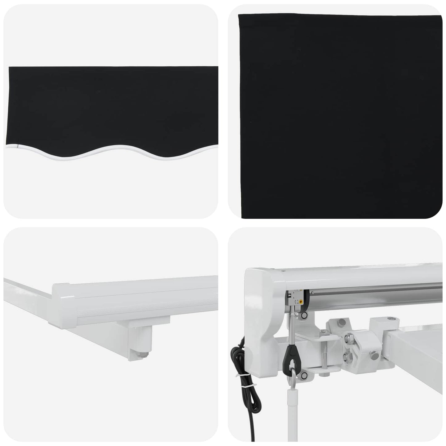 Electric Retractable Awning Black and White 4 x 3 m