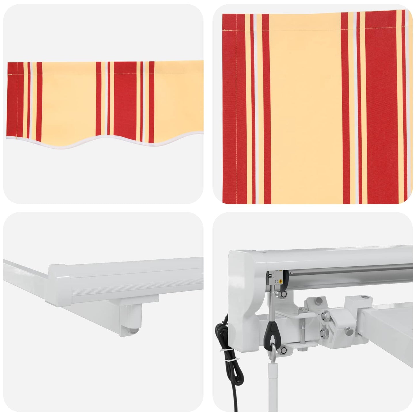 Electric Retractable Awning Yellow, Orange and White 4.5 x 3 m