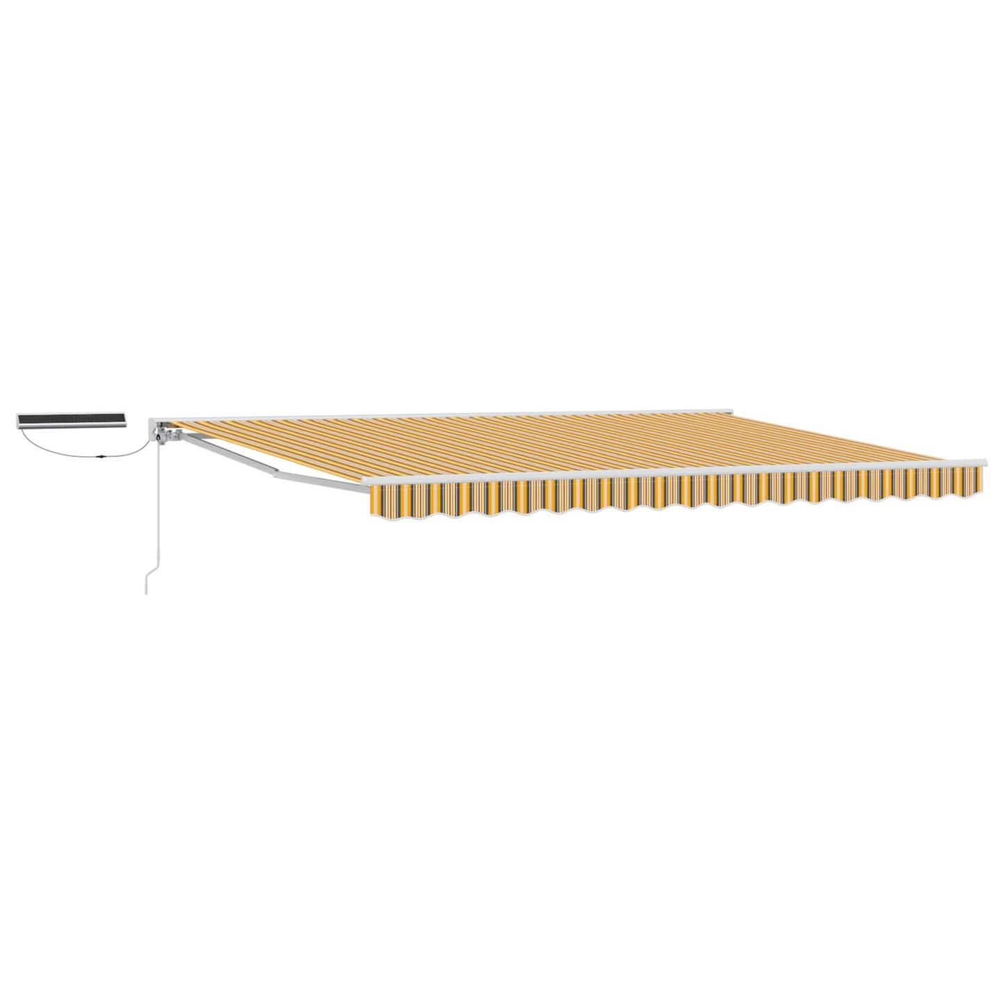 Electric Retractable Awning Yellow, Grey and White 4.5 x 3 m