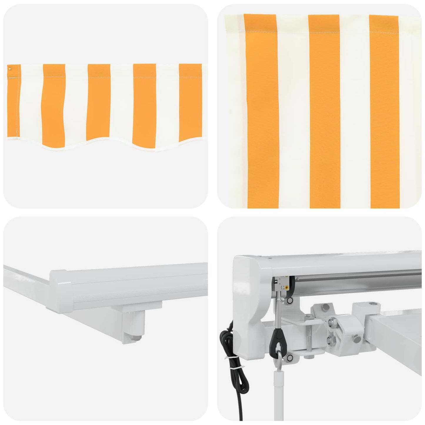 Electric Retractable Awning Yellow and White 4.5 x 3.5 m