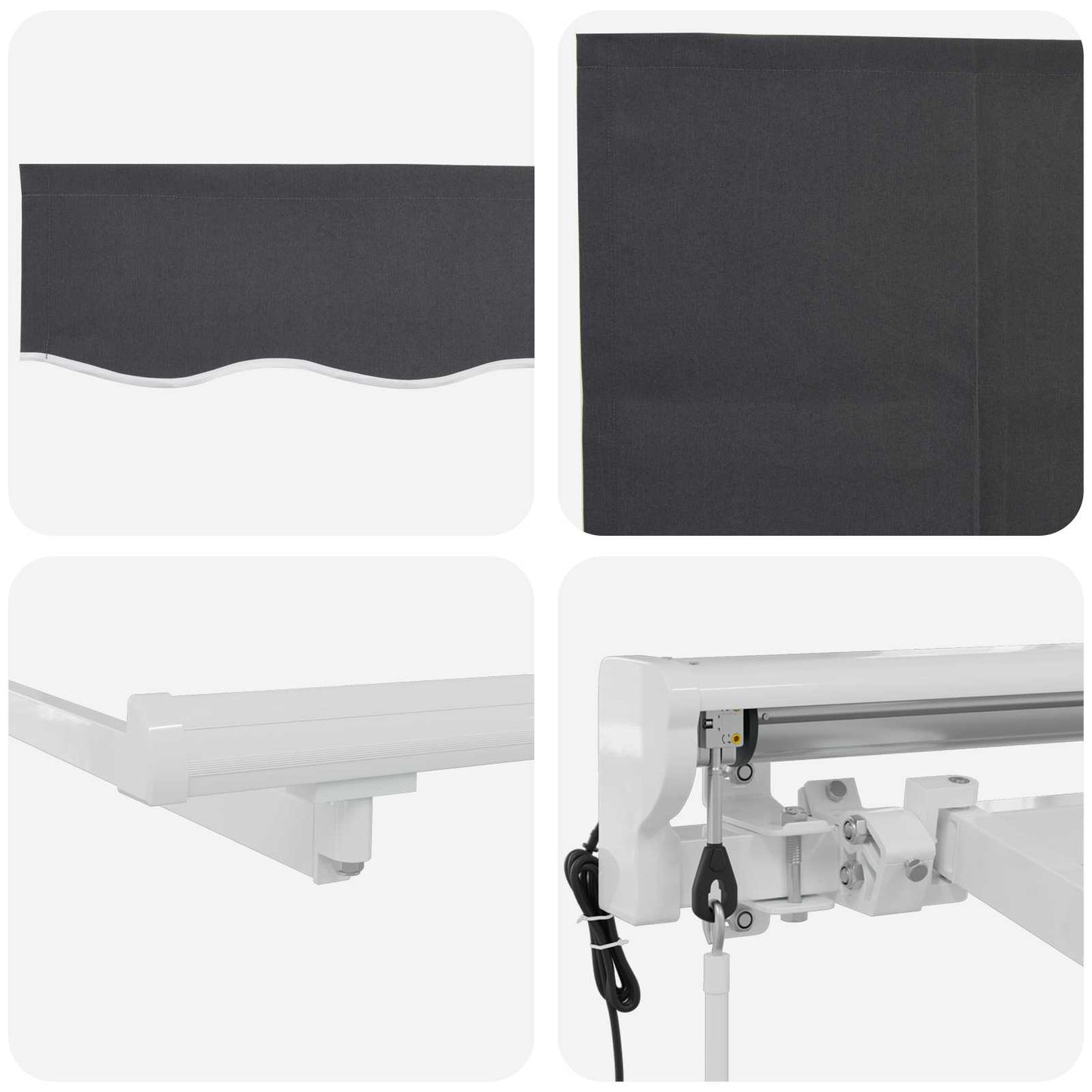 Electric Retractable Awning White and Anthracite 4.5 x 3.5 m