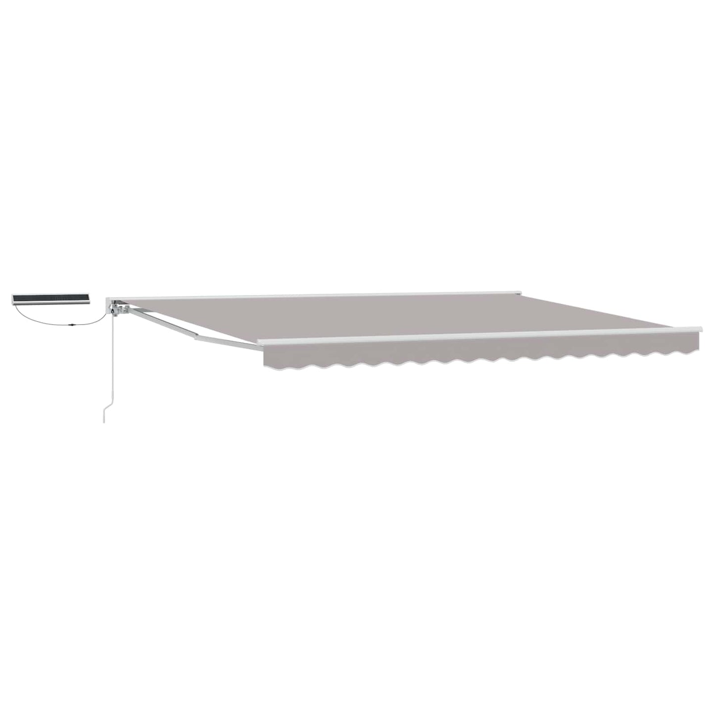 Electric Retractable Awning Light Grey and White 4.5 x 3.5 m
