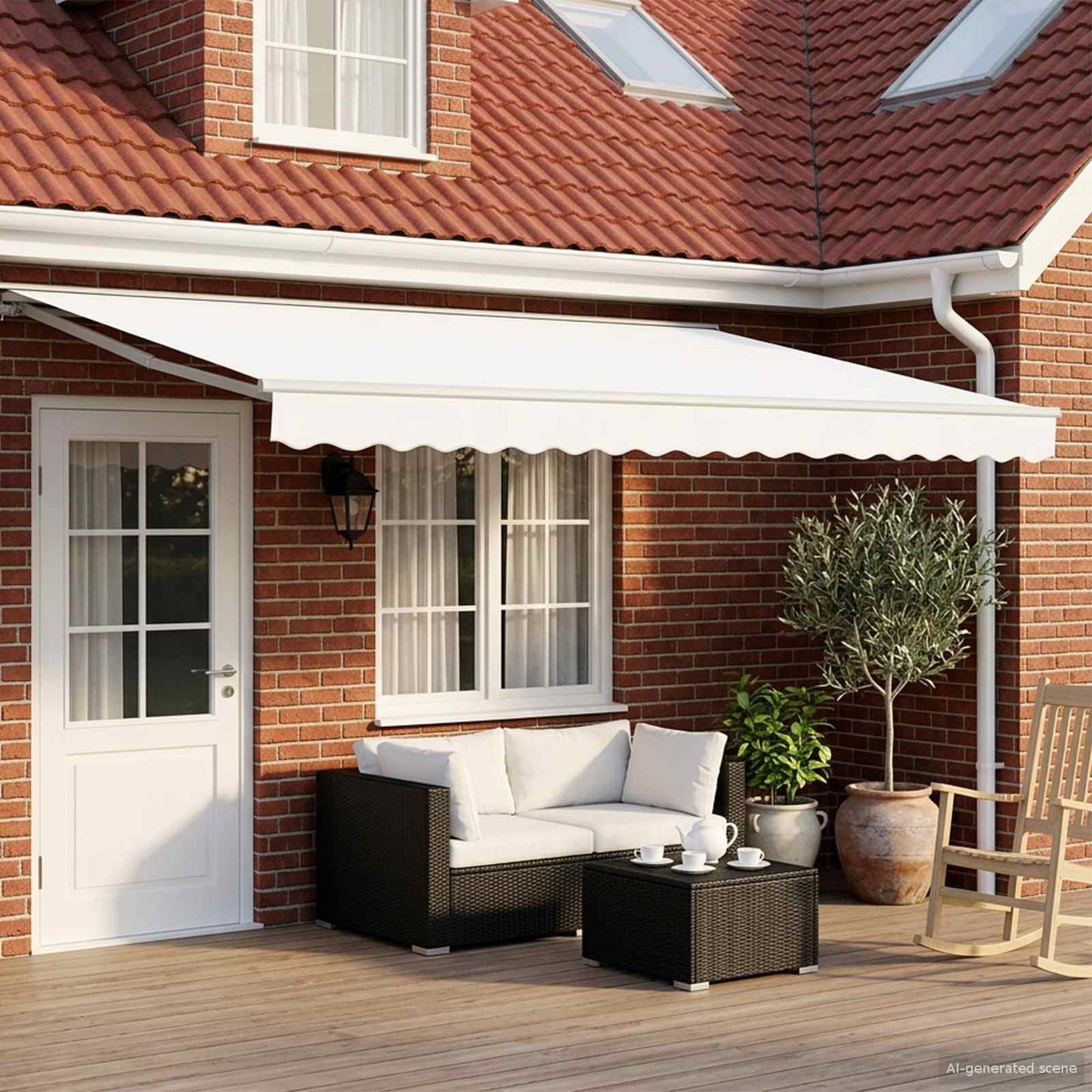 Electric Retractable Awning White 5 x 3 m