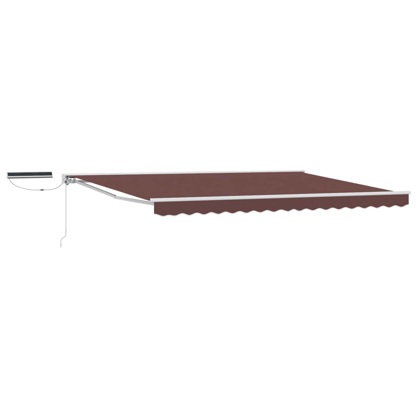 Electric Retractable Awning Brown and White 5 x 3.5 m