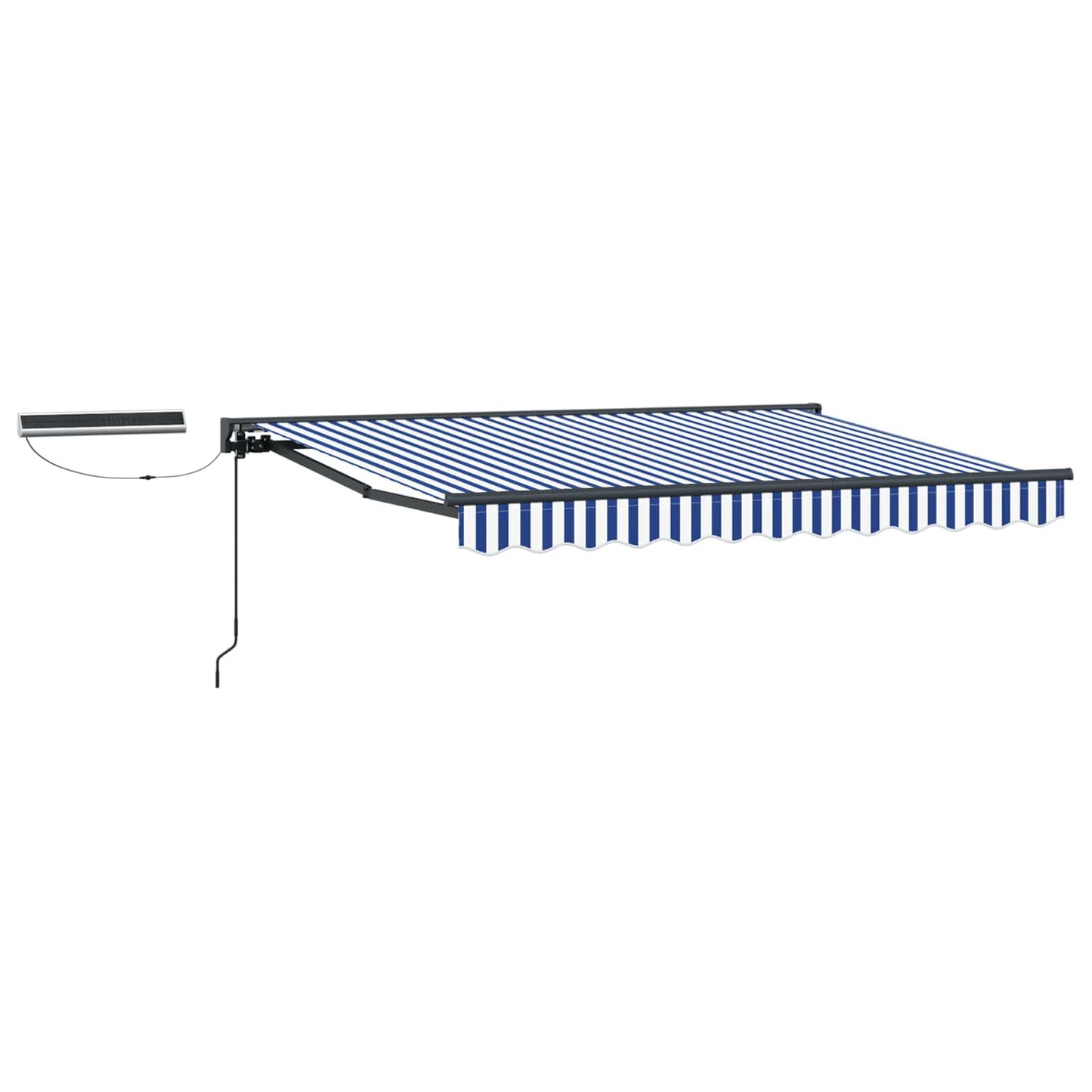 Electric Retractable Awning Blue, White and Anthracite 3 x 2 m