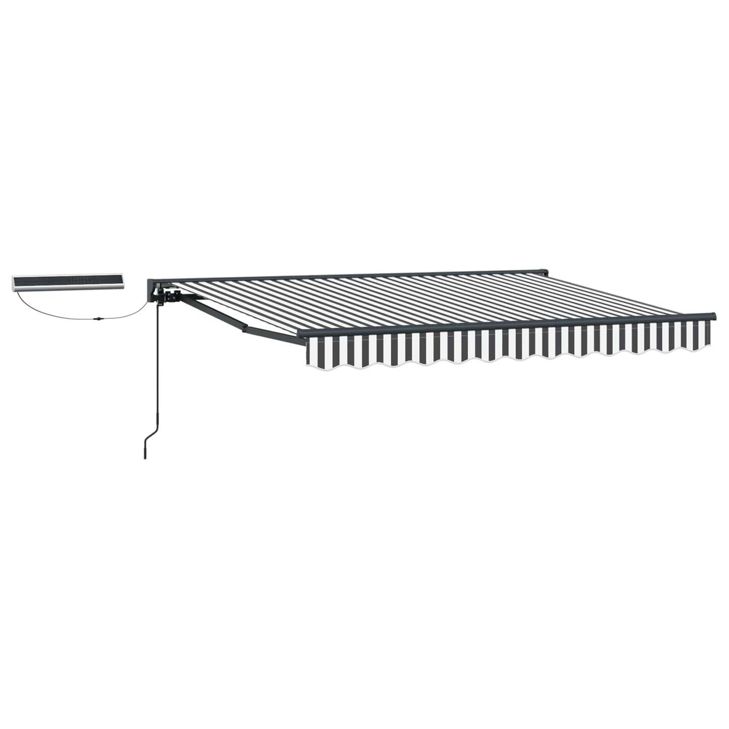 Electric Retractable Awning Anthracite and White 3.5 x 2 m