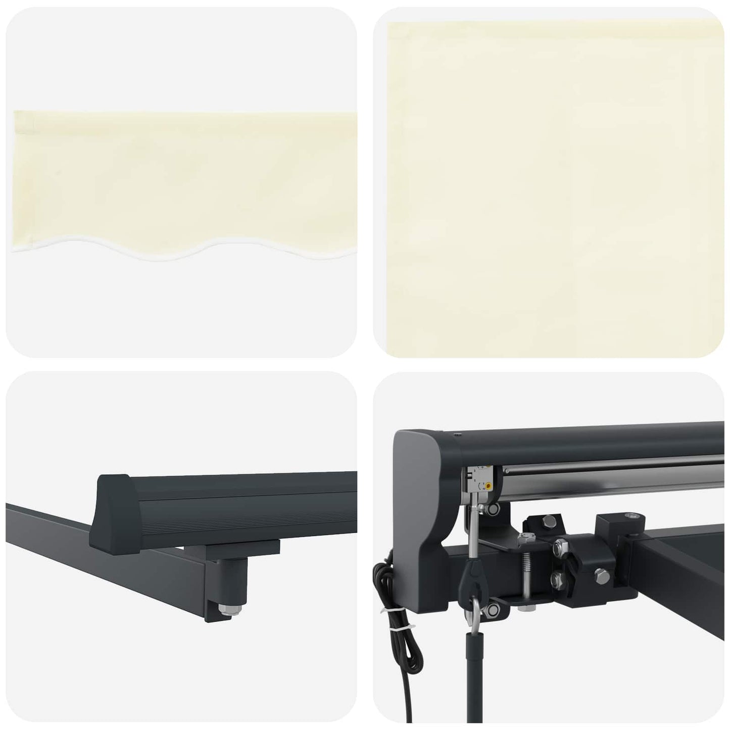 Electric Retractable Awning Cream and Anthracite 4 x 2 m