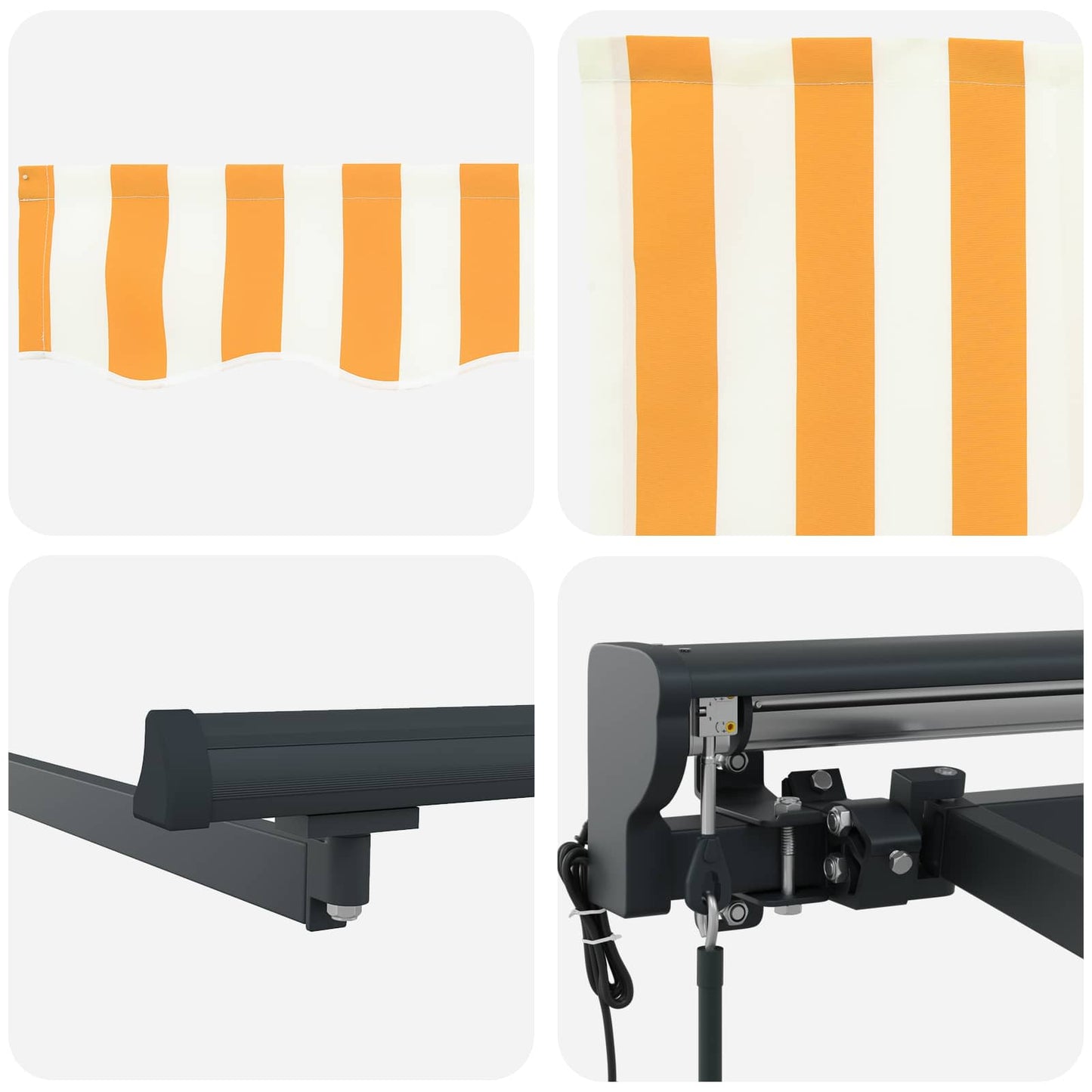 Electric Retractable Awning 3 x 2.5 m Polyester with PU coating