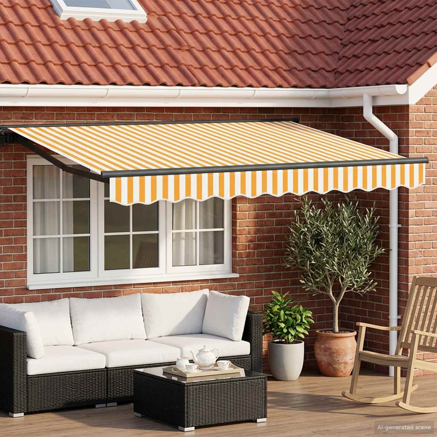 Electric Retractable Awning 3 x 2.5 m Polyester with PU coating