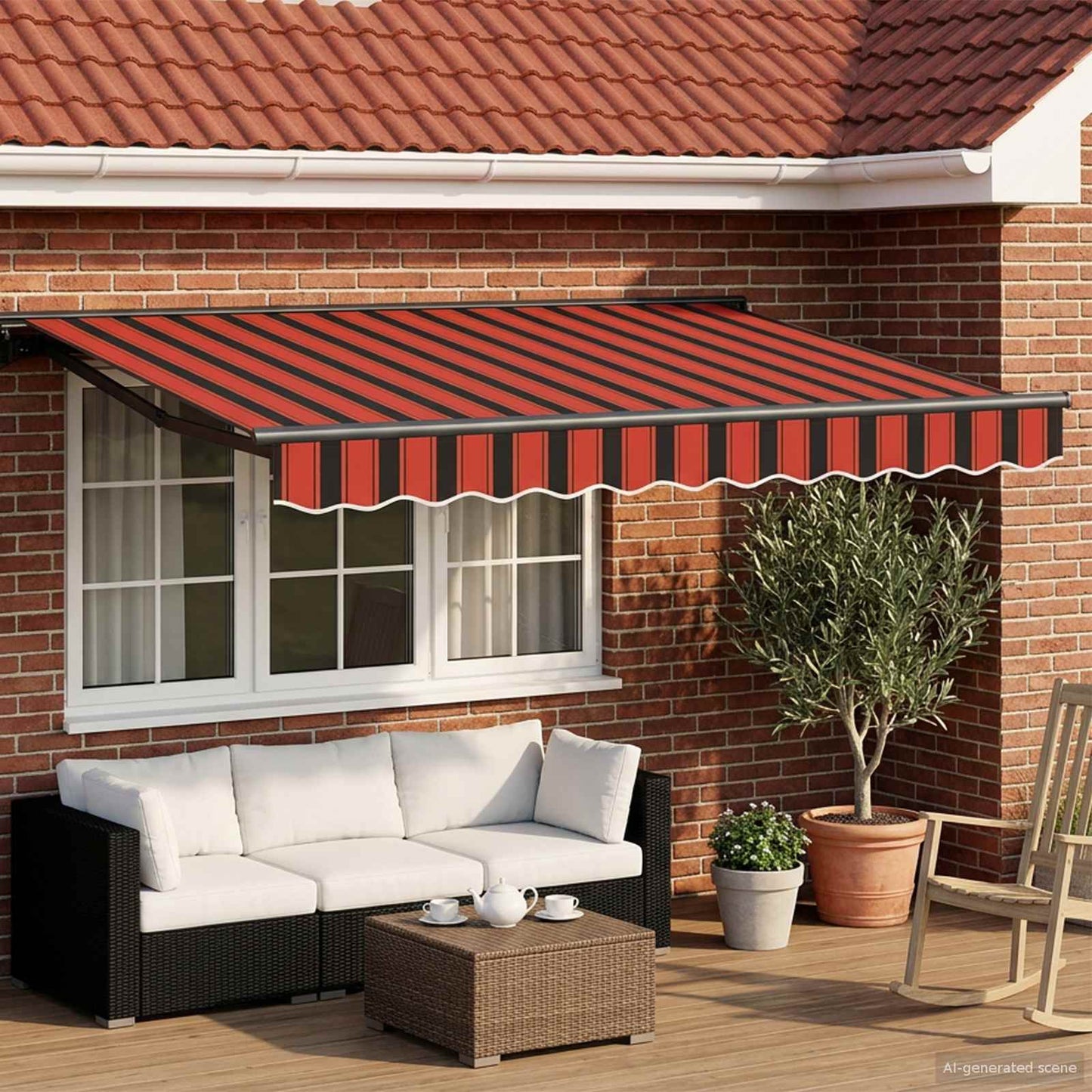 Electric Retractable Awning 3 x 2.5 m Polyester with PU coating