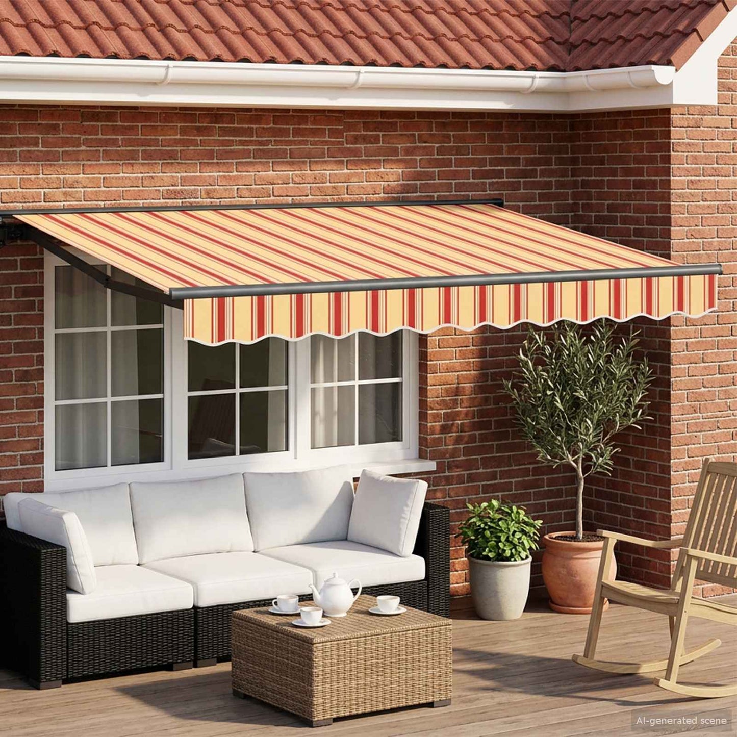 Electric Retractable Awning 3 x 2.5 m Polyester with PU coating