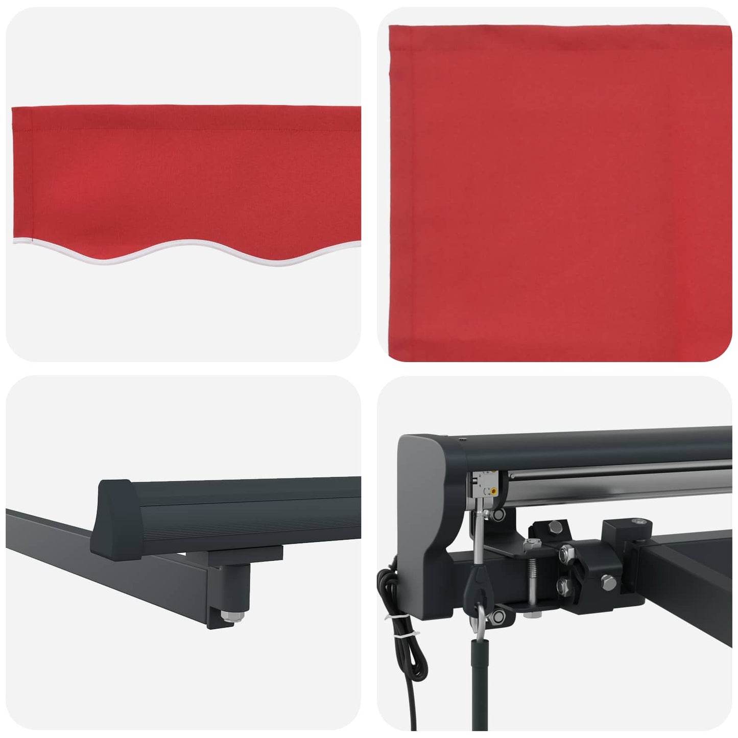 Electric Retractable Awning Red and Anthracite 3.5 x 2.5 m