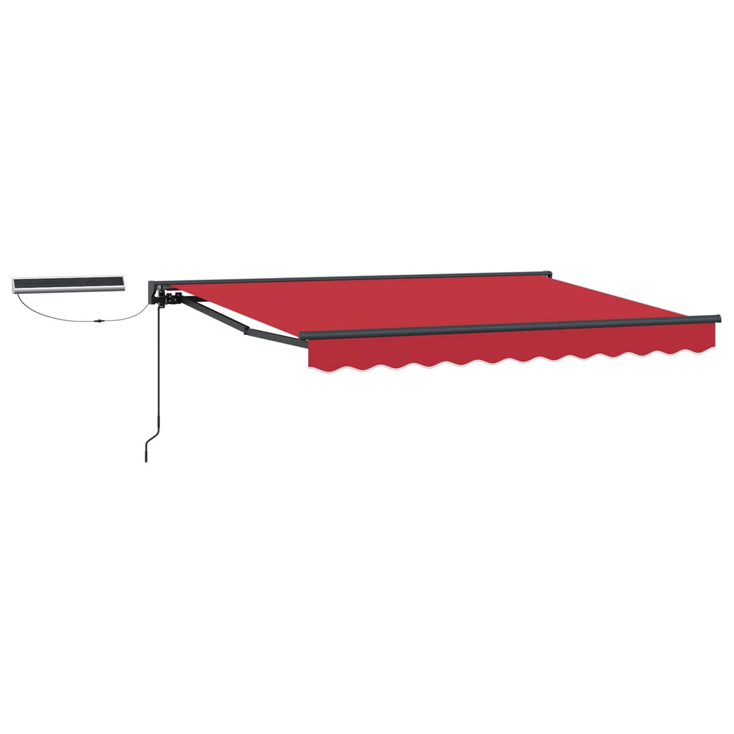 Electric Retractable Awning Red and Anthracite 3.5 x 2.5 m
