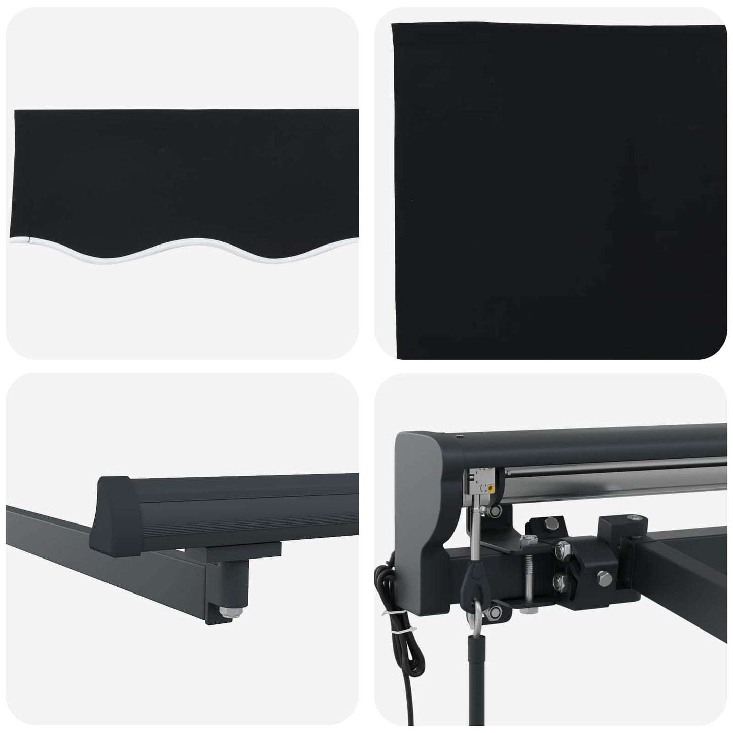 Electric Retractable Awning Black and Anthracite 4 x 3 m