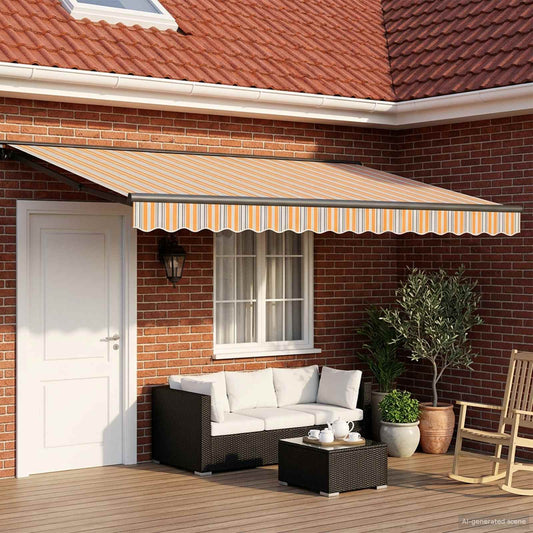 Electric Retractable Awning 4 x 3.5 m Polyester with PU coating