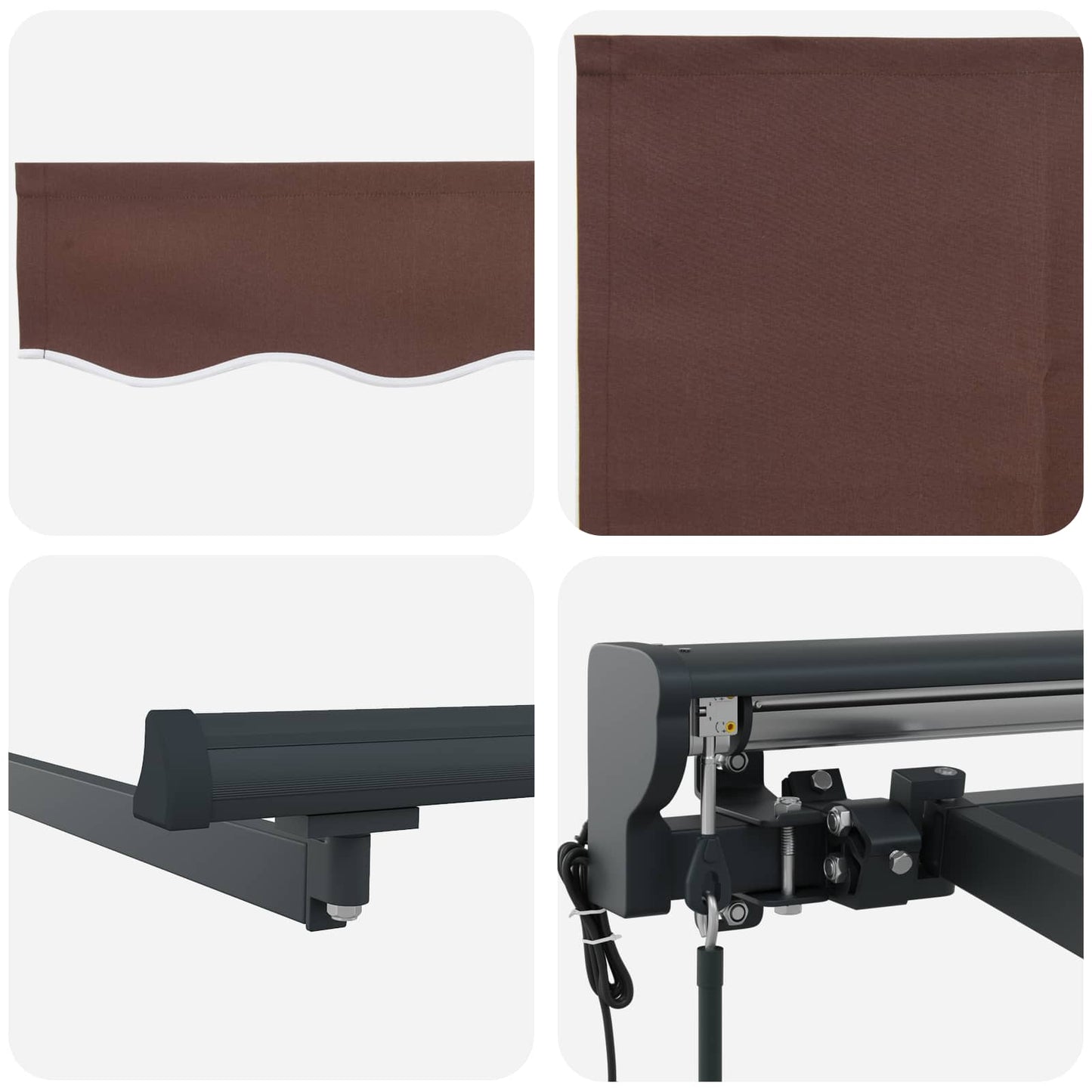 Electric Retractable Awning Brown and Anthracite 4.5 x 3 m