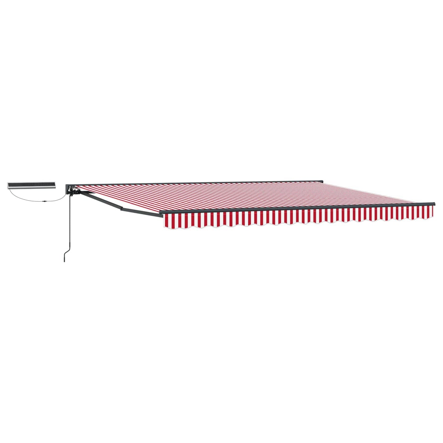 Electric Retractable Awning Red, White and Anthracite 4.5 x 3 m